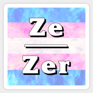 Ze-Zir Pronouns: Trans Pride Sticker